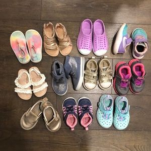 Toddler girl shoes, mixed sizes 3-6